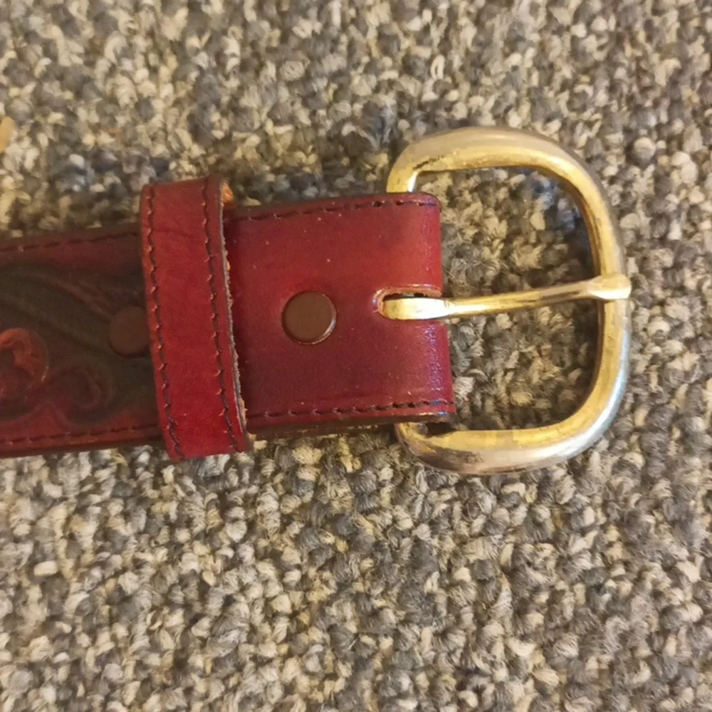 Frontier Series western brown leather tooled mens belt size 40